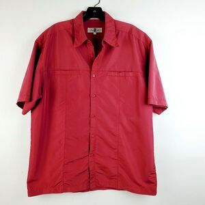 Eighty Eight USA Men's Red Button Down Short Sleeve Shirt Size Large